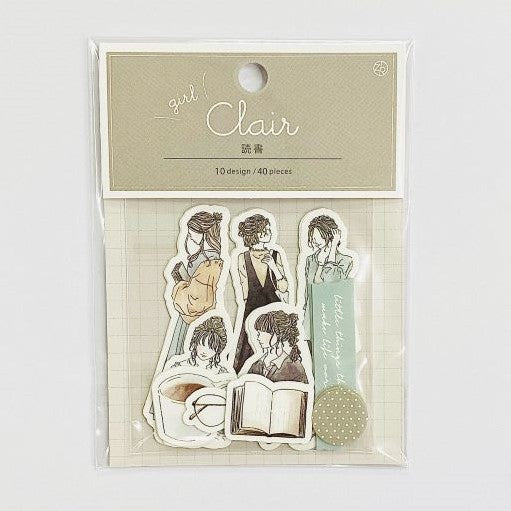 Z&K - Pegatinas 40 ud - Reading - Clair Girl