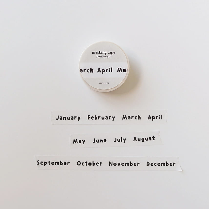 Suatelier - Washi Tape 12mm - Lettering.01