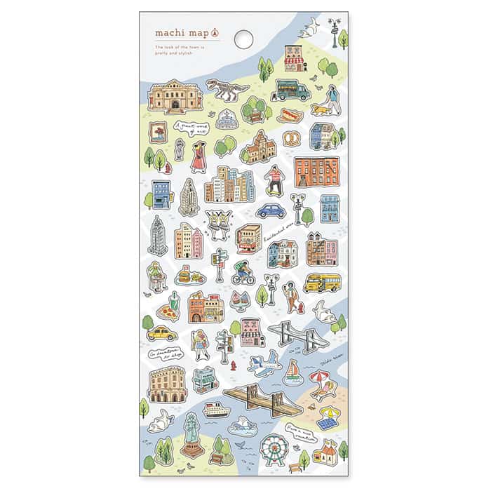 Mind Wave - Pegatinas Machi Map - Blue City