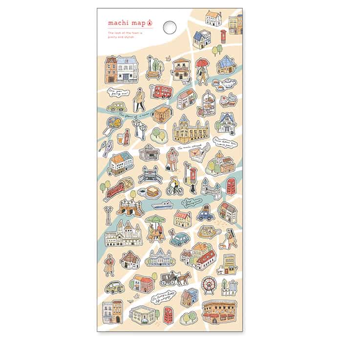 Mind Wave - Pegatinas Machi Map - Brown City