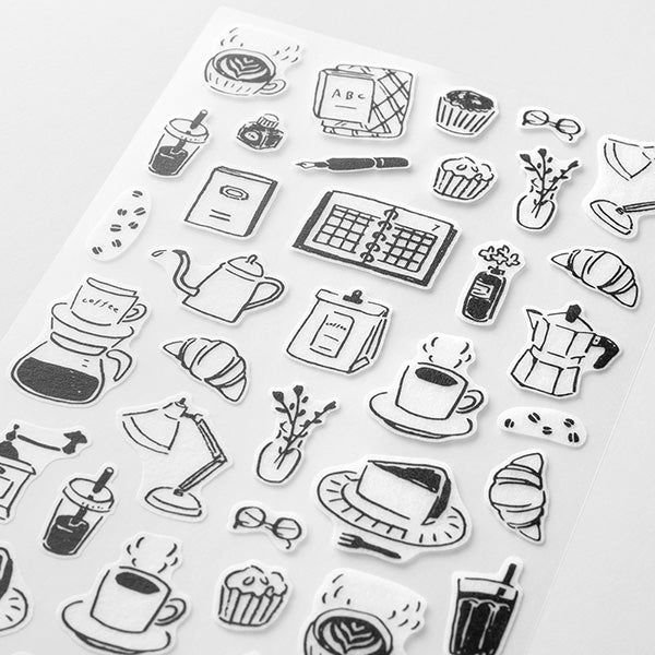 Midori - Pegatinas - 2 hojas Sticker 2641 - Café
