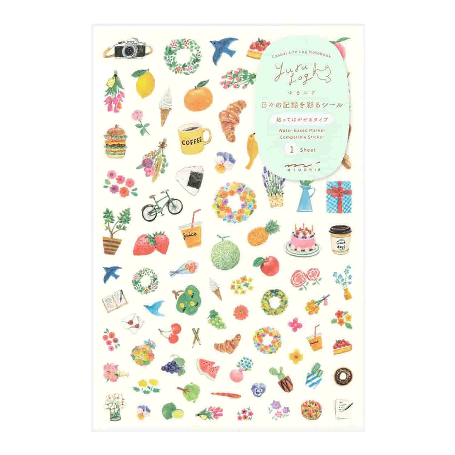 Midori - Pegatinas 1 hoja YURU LOG - Motif