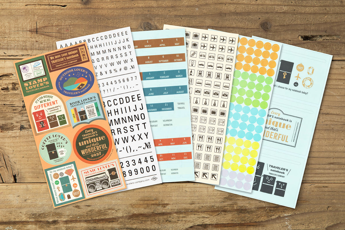 Traveler's Company - Set 6 Hojas de Pegatinas para Diary 2027