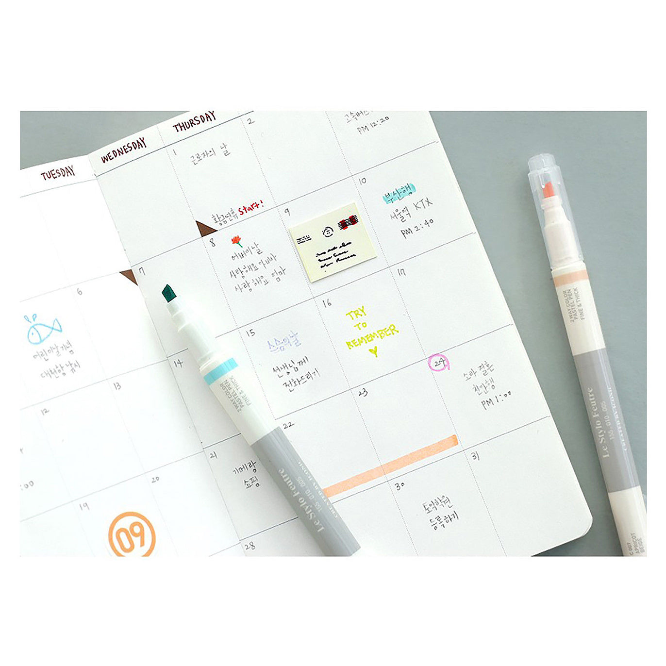 ICONIC - Set 5 rotuladores punta doble - Pastel