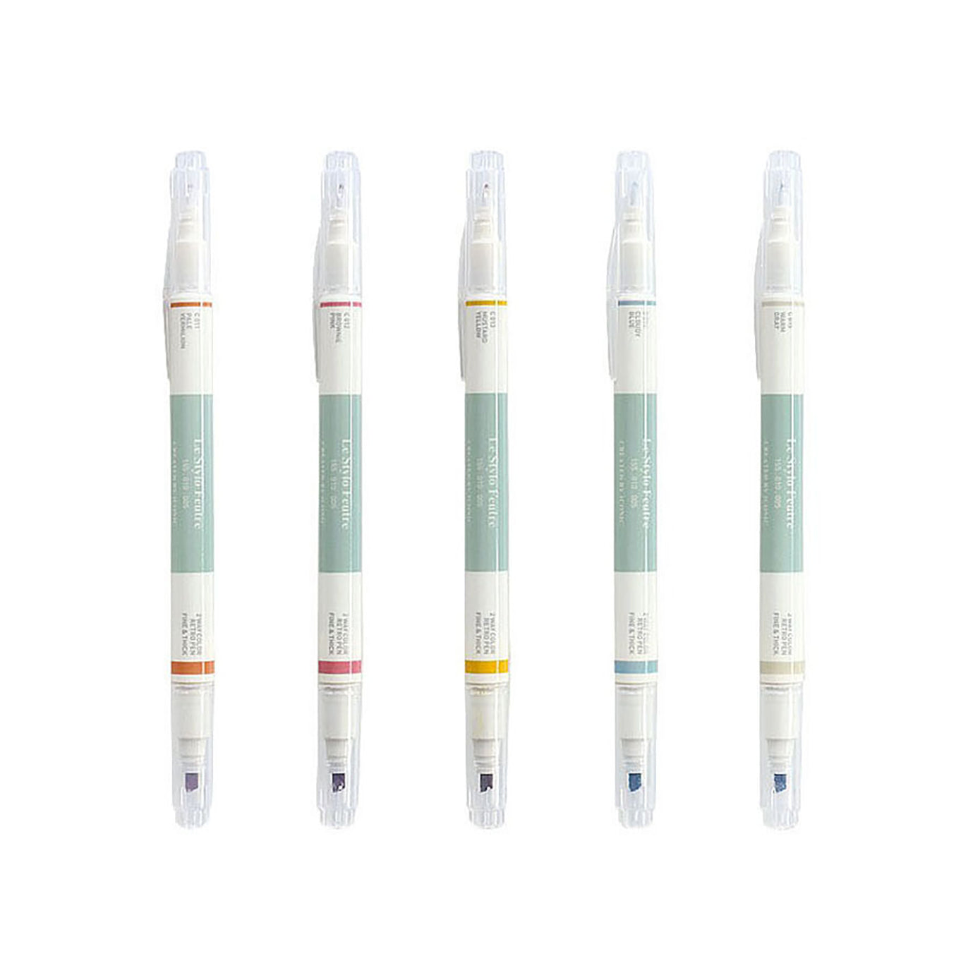 ICONIC - Set 5 rotuladores punta doble - Retro