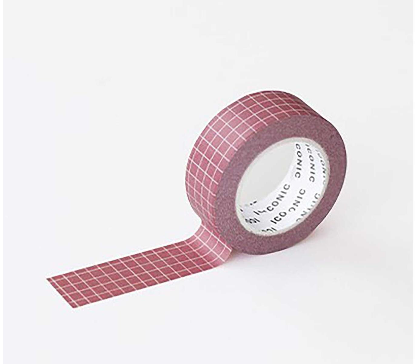 ICONIC - Washi tape - Masking tape 066 Grid Soft Red