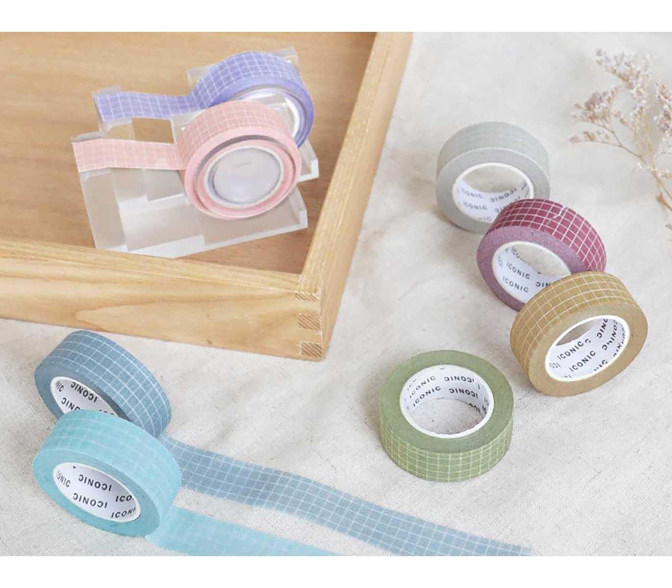 ICONIC - Washi tape - Masking tape 067 Grid Mustard