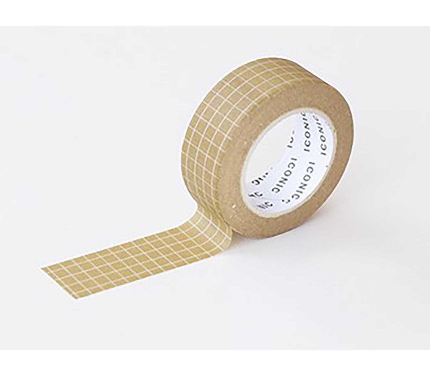ICONIC - Washi tape - Masking tape 067 Grid Mustard