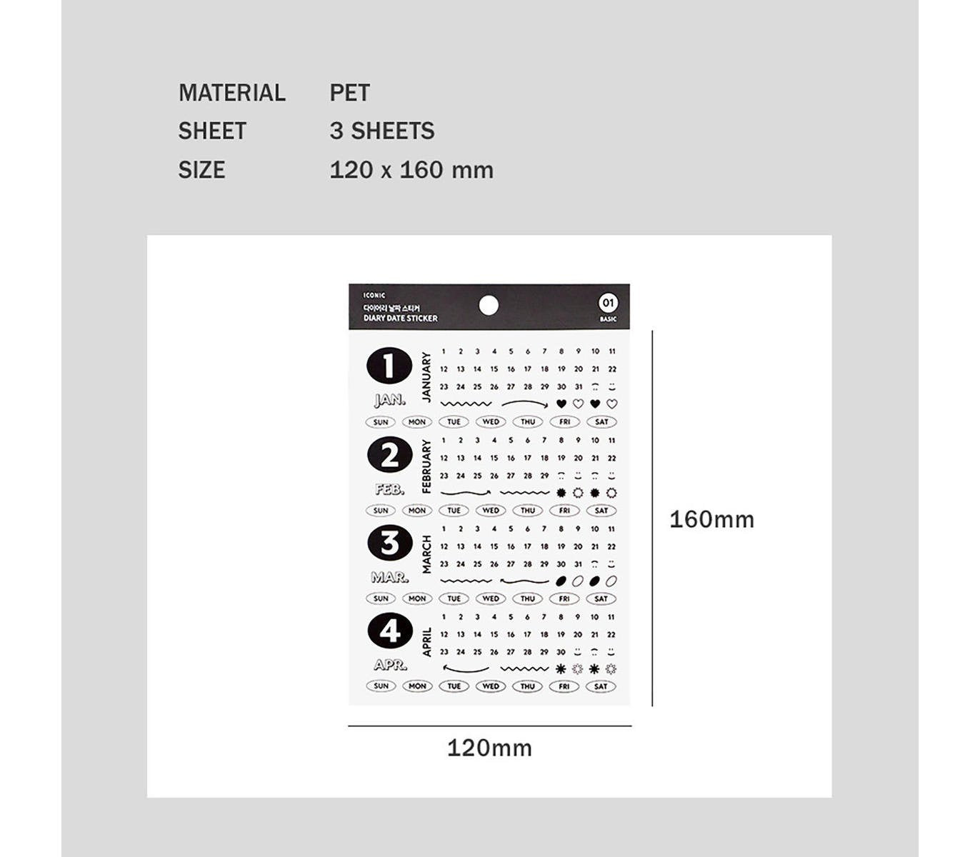 ICONIC - Pegatinas Fechas - 02 Handwriting