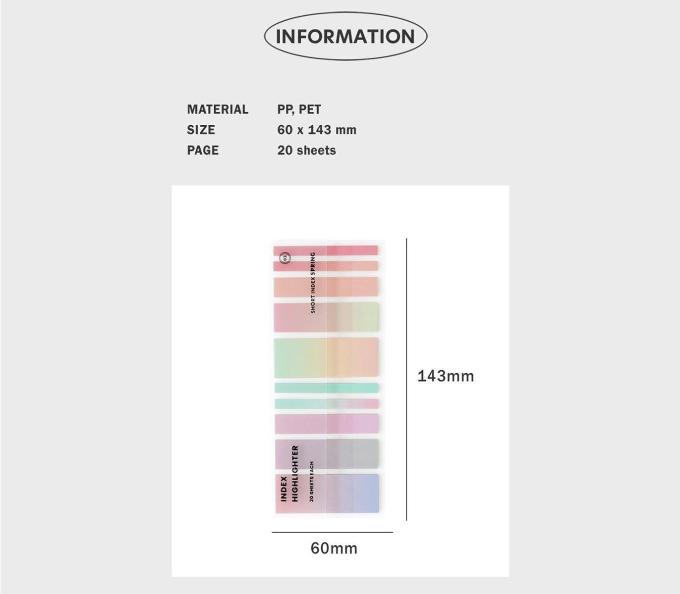 ICONIC - Notas adhesivas - Short Highlighter Spring