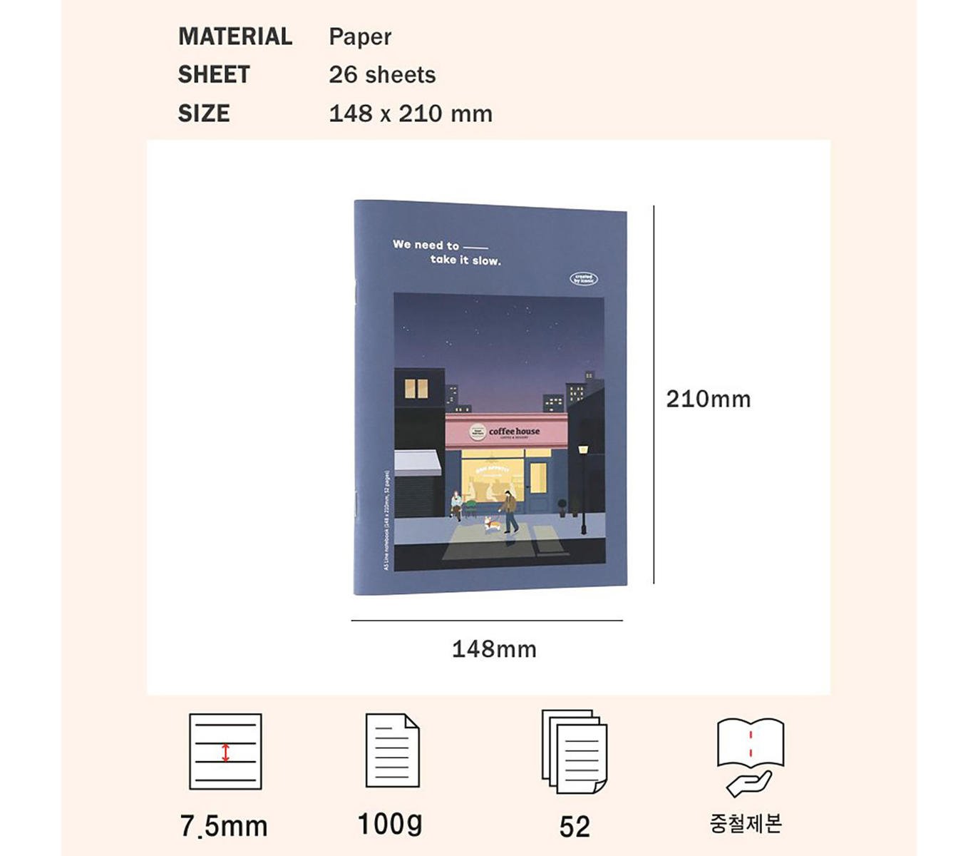 ICONIC - Cuaderno Rayas A5 - Peaceful- HARU