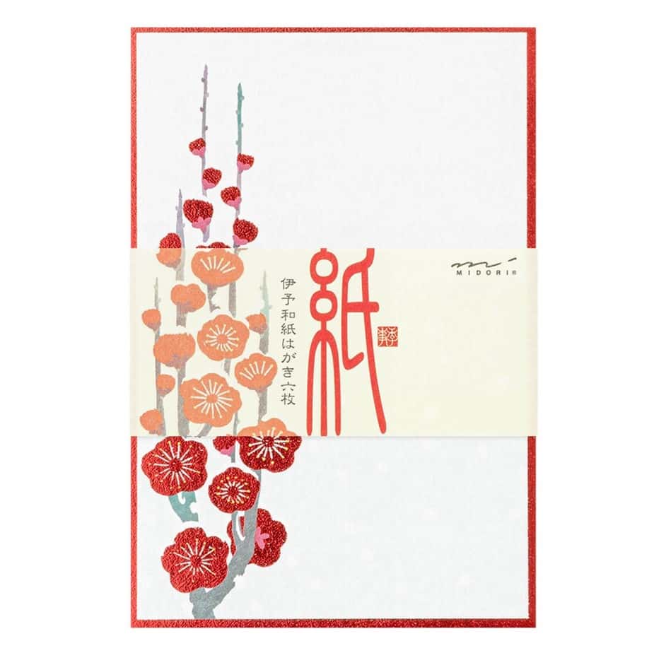 Midori - Bloc 6 Postales - Snow Winter Plum