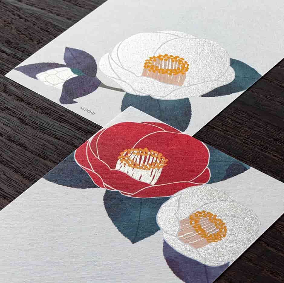 Midori - Bloc de Notas para mensajes - Red and White Camellia