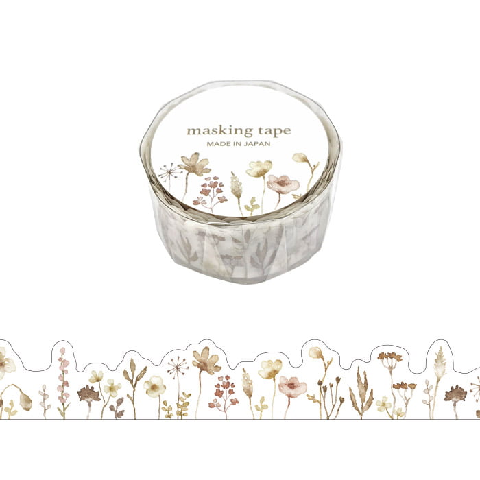 Mind Wave - Washi Tape Troquelado - Flores Marrones