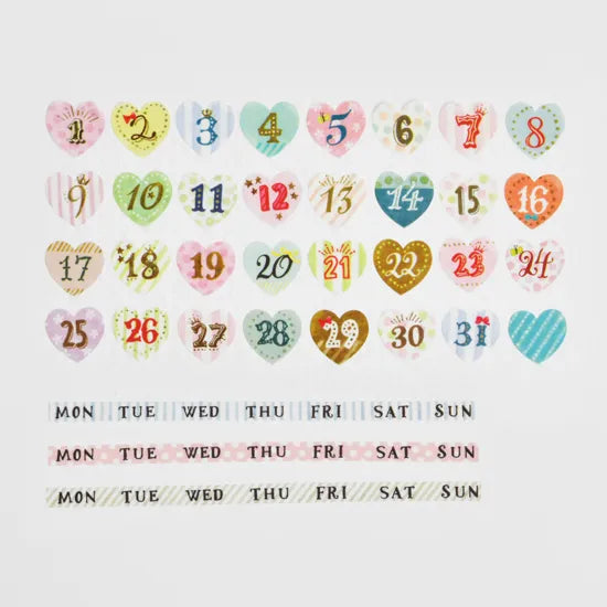 Bande - Pegatinas en rollo 2ud + 1 rollo washi - Date Sticker Sweet Days