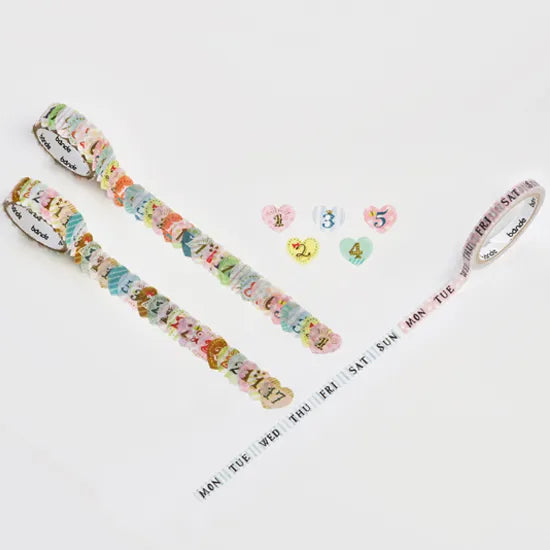 Bande - Pegatinas en rollo 2ud + 1 rollo washi - Date Sticker Sweet Days