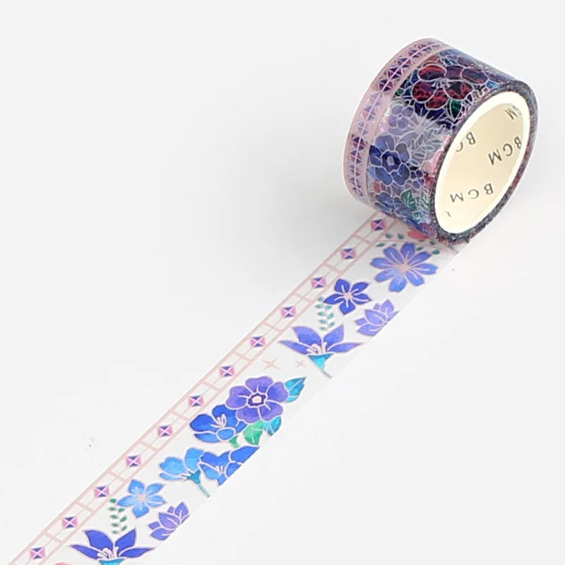 BGM - Washi Tape 20 mm Vidriera - Flores de ensueño