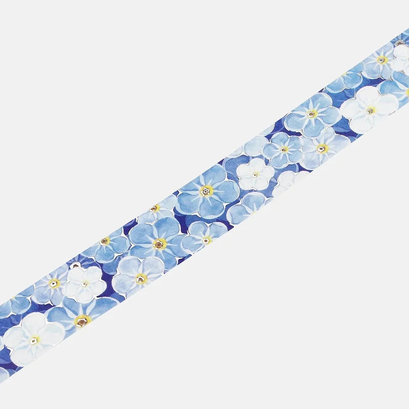 BGM - Washi Tape 20 mm Foil Stamping - Flores Azules
