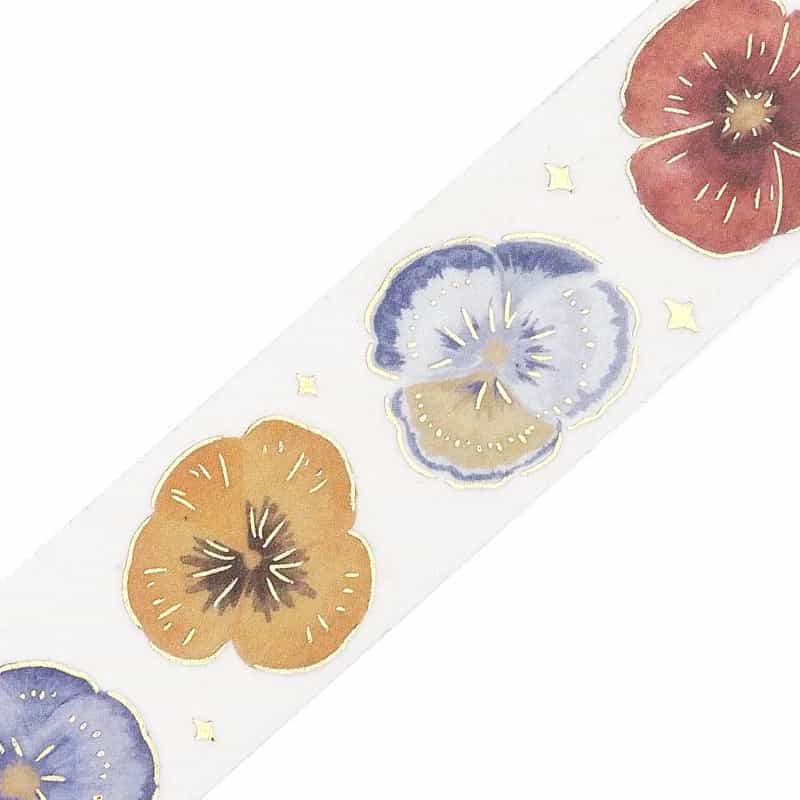 BGM - Washi Tape 20 mm Foil Stamping - Pansy bookmark