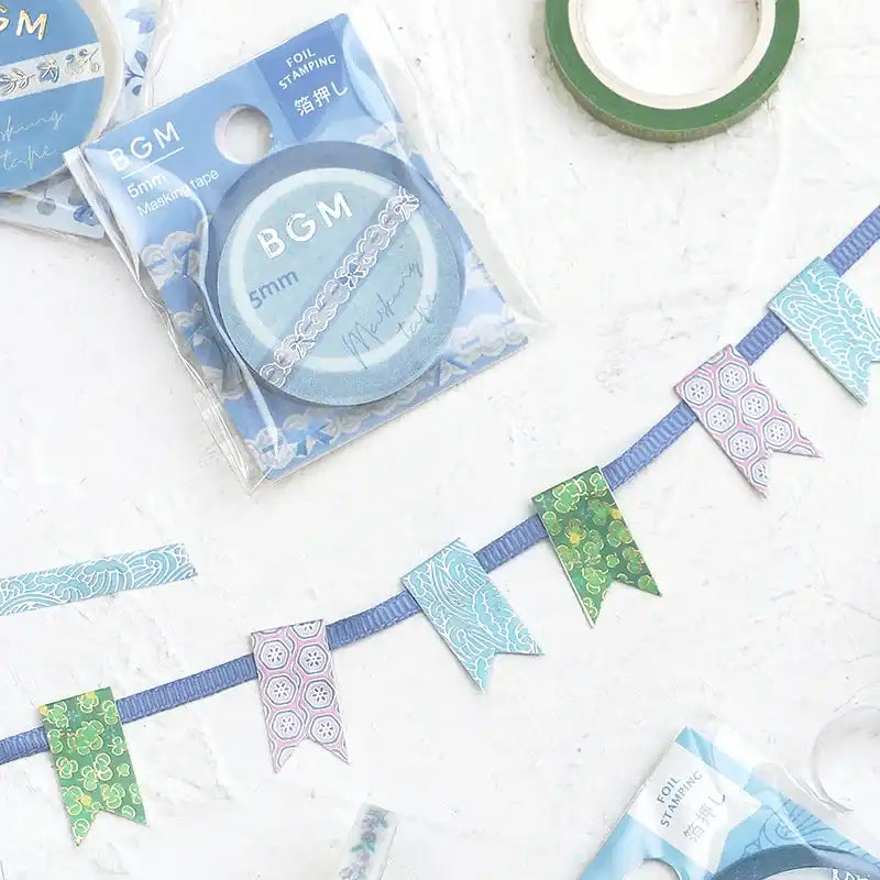 BGM - Washi Tape 5 mm Foil Stamping - Azul