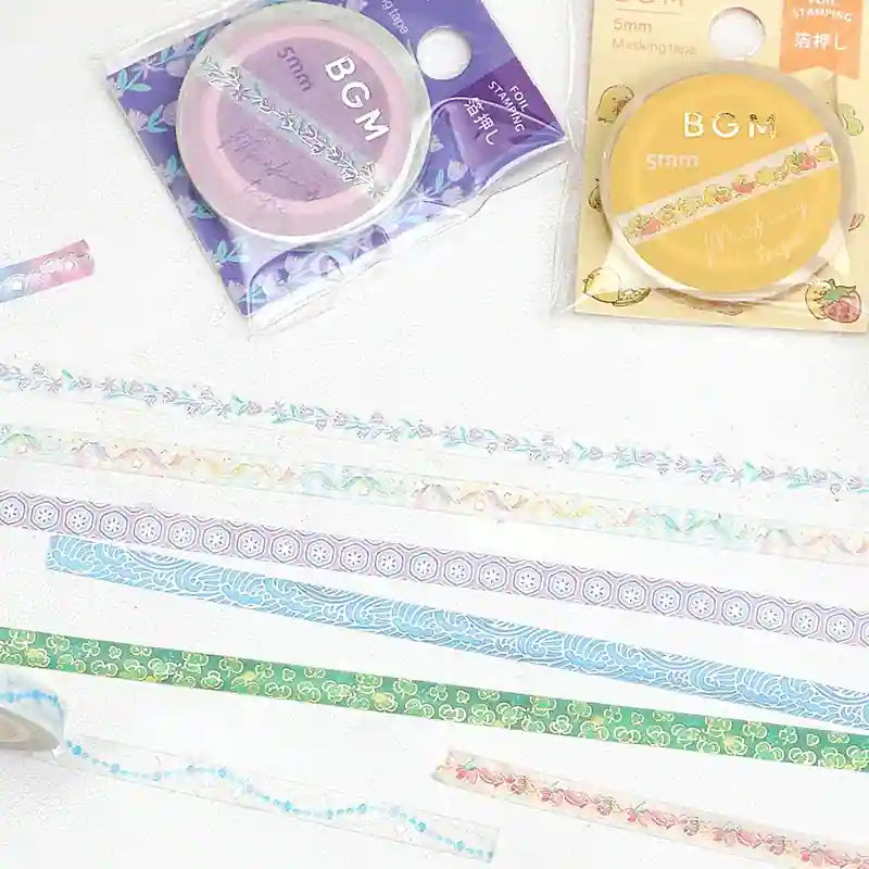 BGM - Washi Tape 5 mm Foil Stamping - Azul