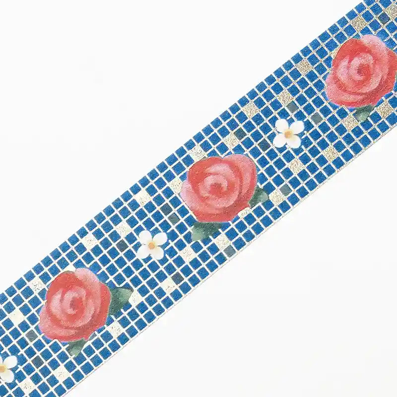 BGM - Washi Tape 15 mm Foil Stamping - Azulejos con Rosa