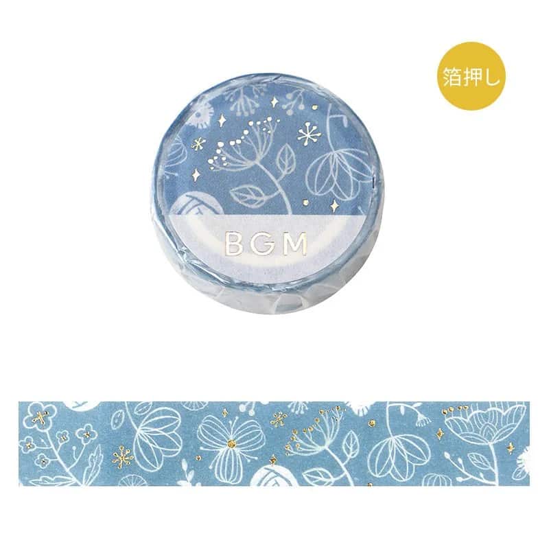 BGM - Washi Tape 15 mm Foil Stamping - Blue Transparent