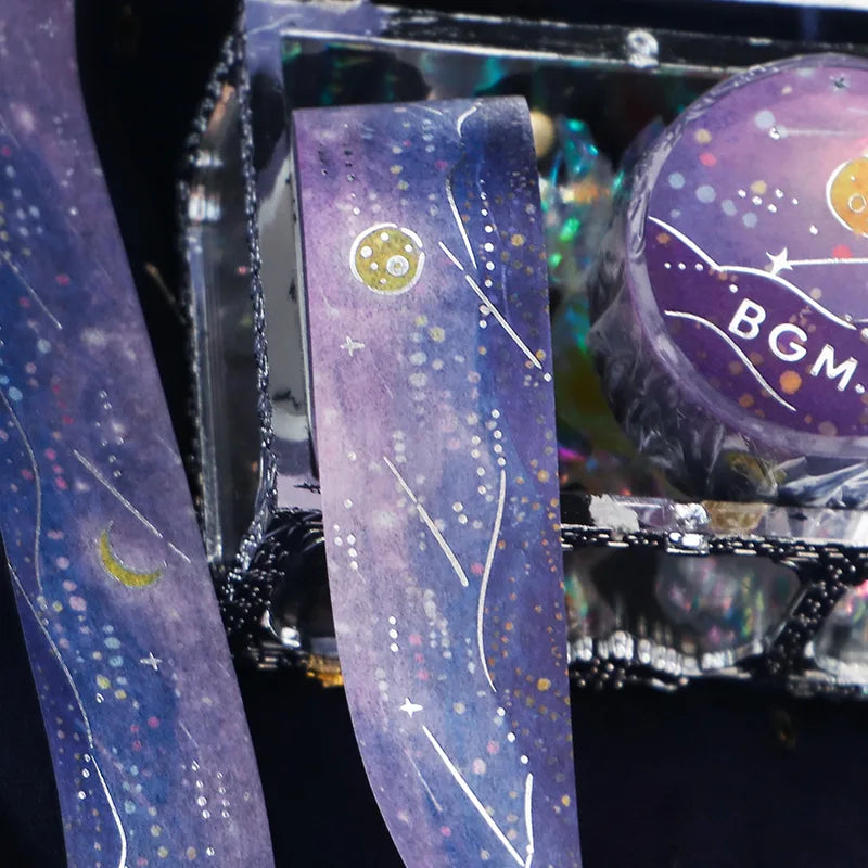 BGM - Washi Tape 20 mm Foil Stamping - Noche con Estrellas