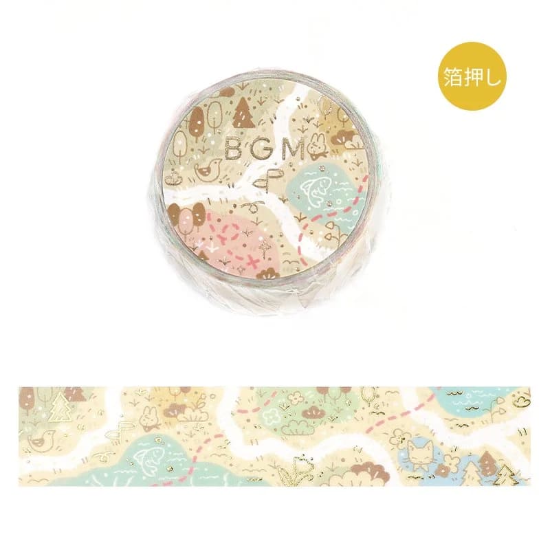 BGM - Washi Tape 20 mm Foil Stamping - Map