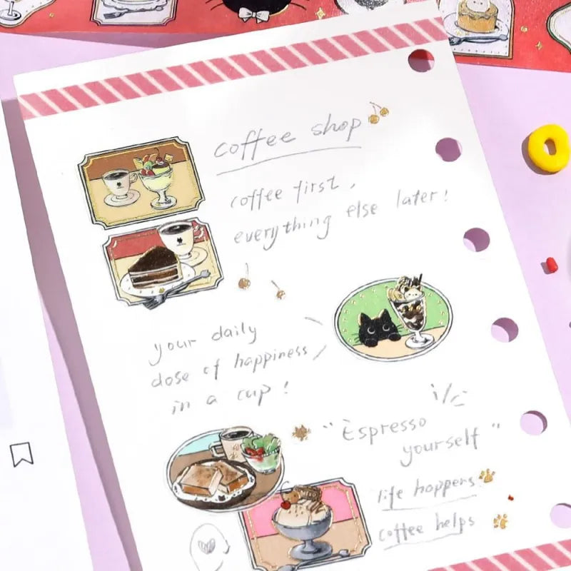 BGM - Washi Tape 20 mm Kuroneko Cafe - Todays Menu