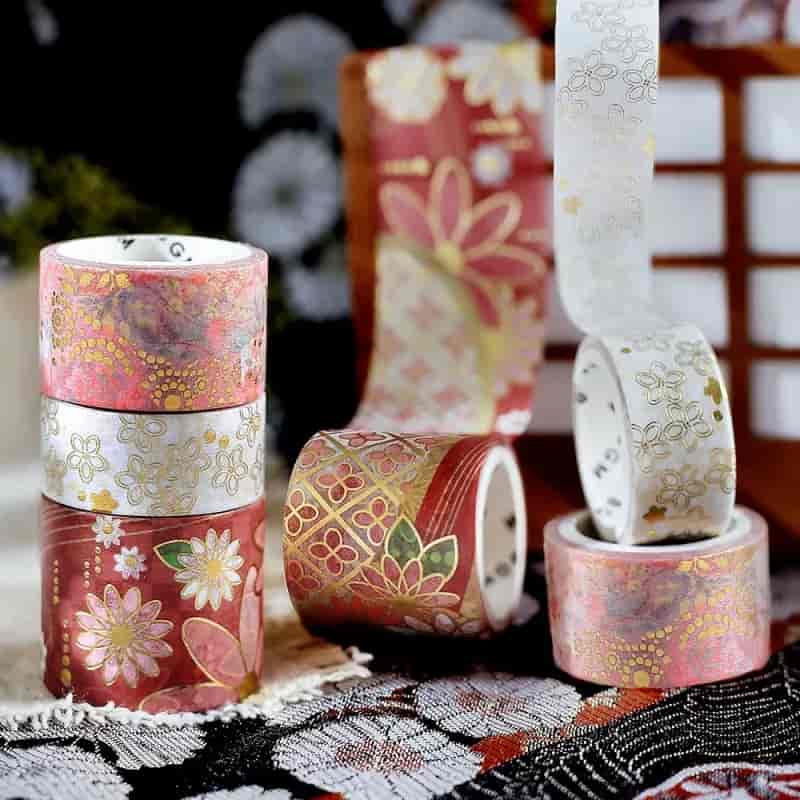 BGM - Set 3 Washi Tape Foil Stamping - Benihana - Kimono Coloring