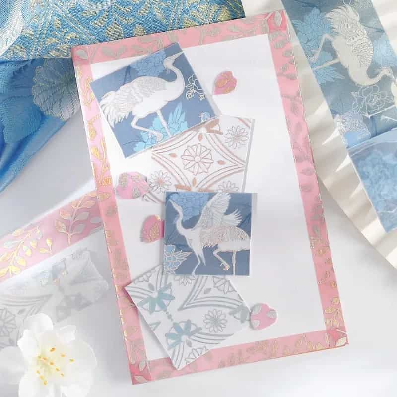 BGM - Set 3 Washi Tape Foil Stamping - Light Indigo - Kimono Coloring