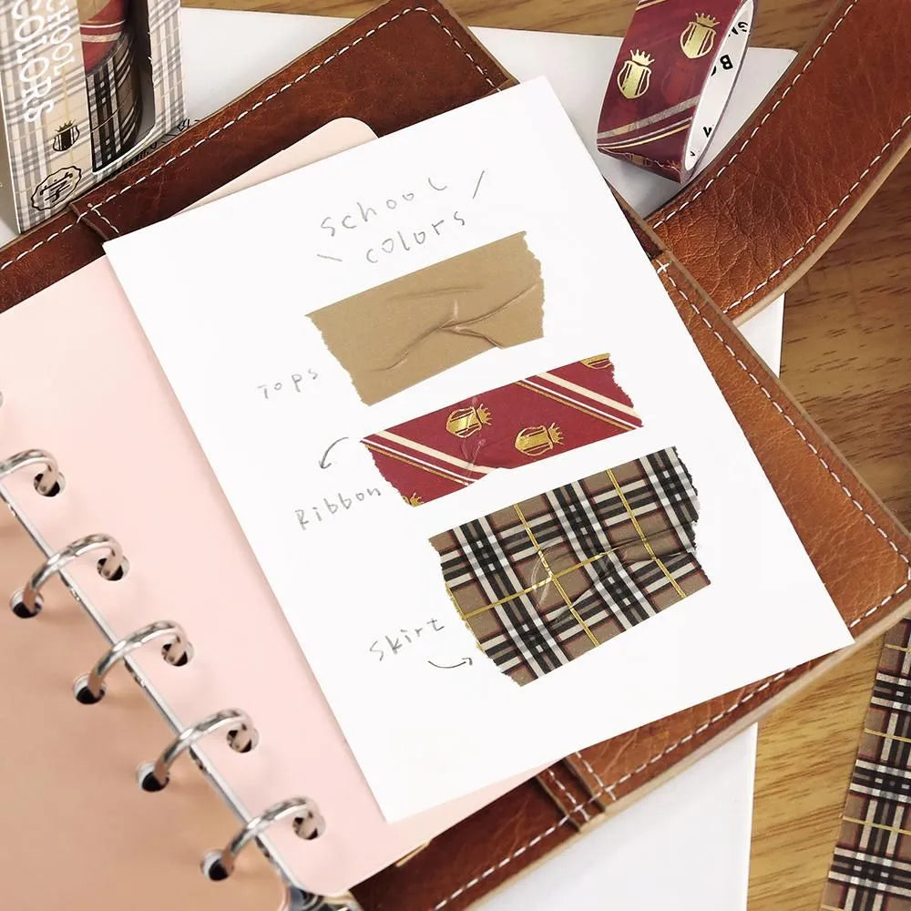 BGM - Set 3 Washi Tape Foil Stamping - Caramel - School Coloring