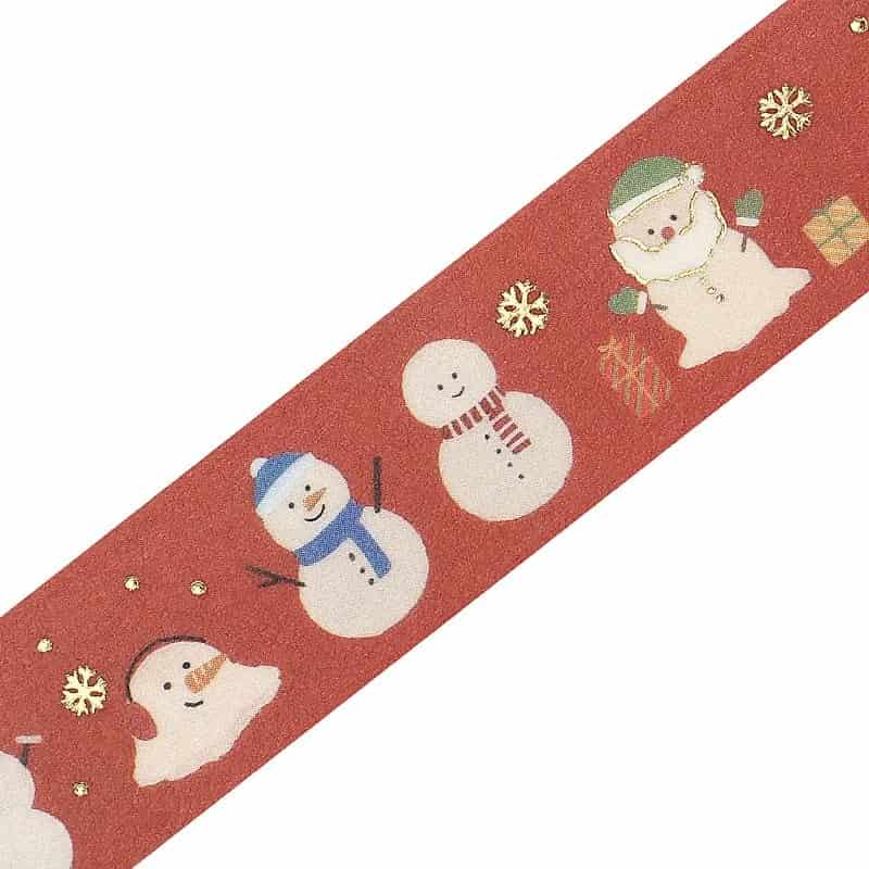 BGM - Washi Tape 15 mm Foil Stamping - Snowmen - Xmas Limited