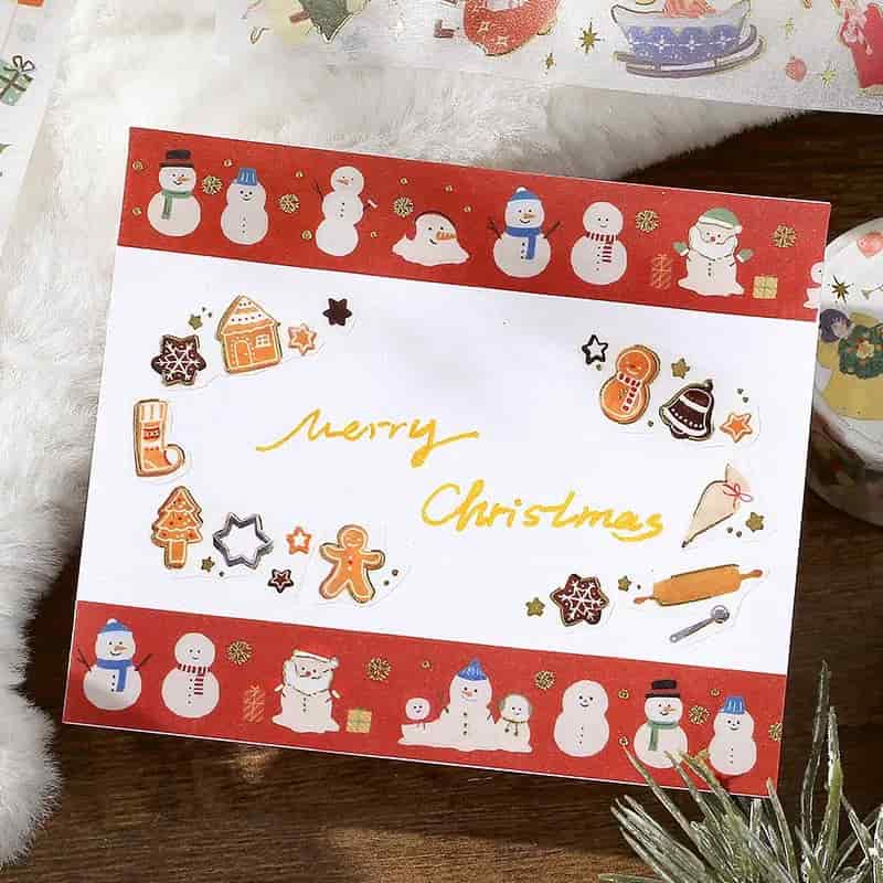 BGM - Washi Tape 15 mm Foil Stamping - Snowmen - Xmas Limited