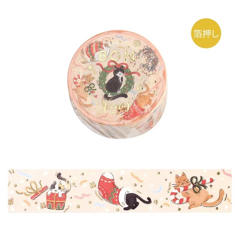 BGM - Washi Tape 20 mm Foil Stamping - Cat Party - Xmas Limited