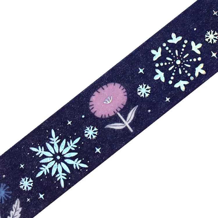 BGM - Washi Tape 15 mm Holographic Foil - Flower Pattern - Winter Limited
