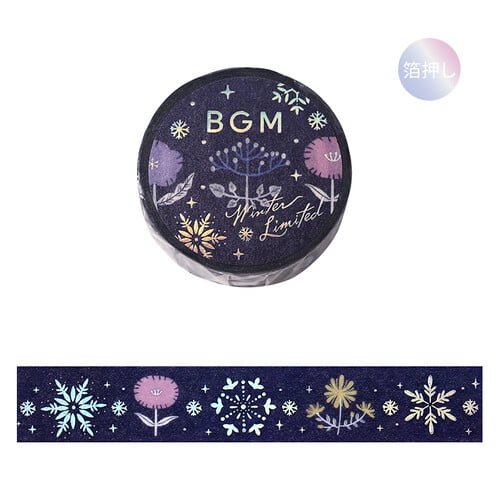 BGM - Washi Tape 15 mm Holographic Foil - Flower Pattern - Winter Limited