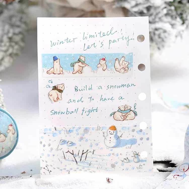 BGM - Washi Tape 15 mm Holographic Foil - Snow Play - Winter Limited