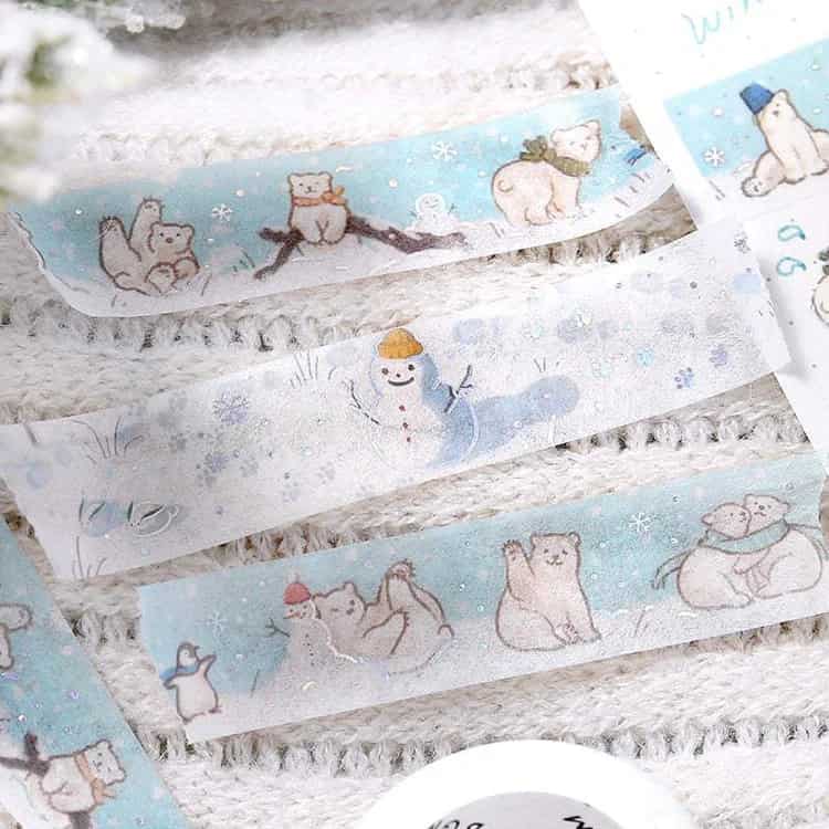 BGM - Washi Tape 15 mm Holographic Foil - Snow Play - Winter Limited