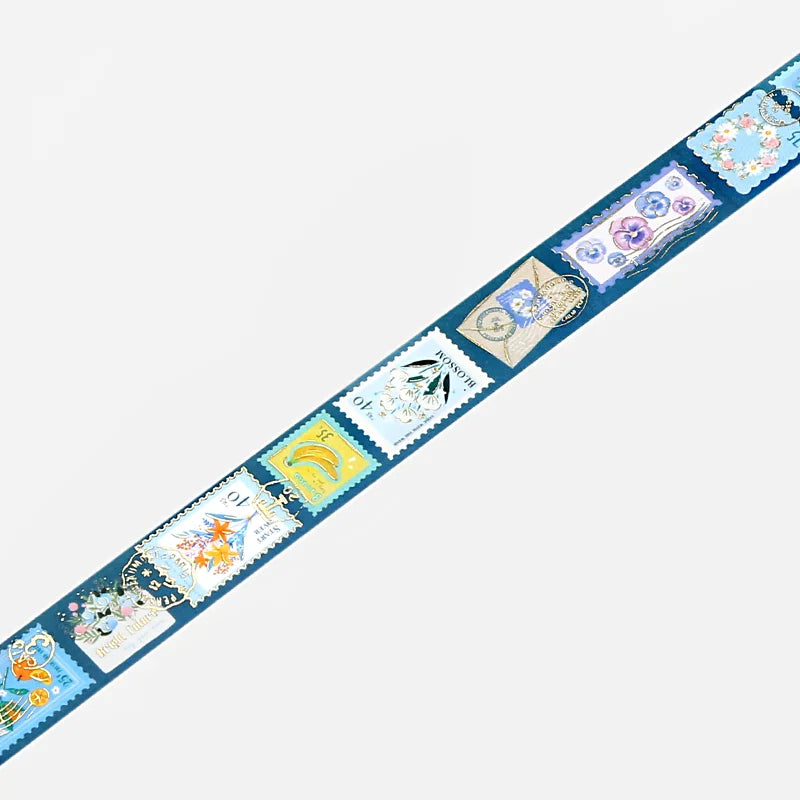 BGM - Washi Tape 20 mm Sellos - Azul
