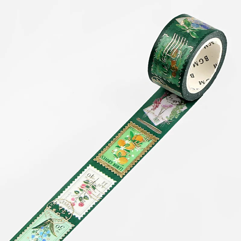 BGM - Washi Tape 20 mm Sellos - Verde