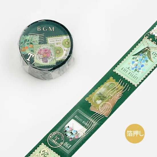 BGM - Washi Tape 20 mm Sellos - Verde