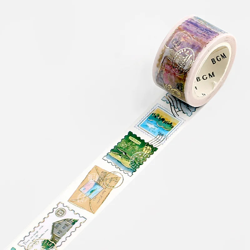BGM - Washi Tape 20 mm Sellos - Blanco