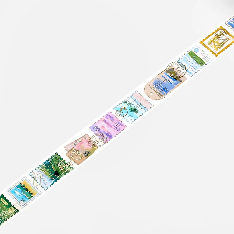 BGM - Washi Tape 20 mm Sellos - Blanco