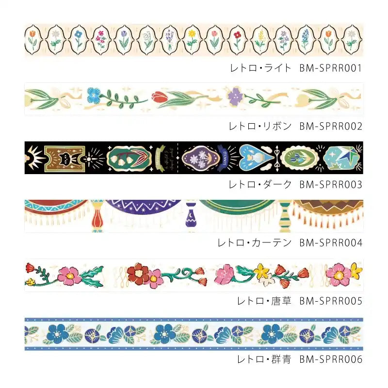 BGM - Washi Tape 15 mm Foil Stamping - Retro Curtain