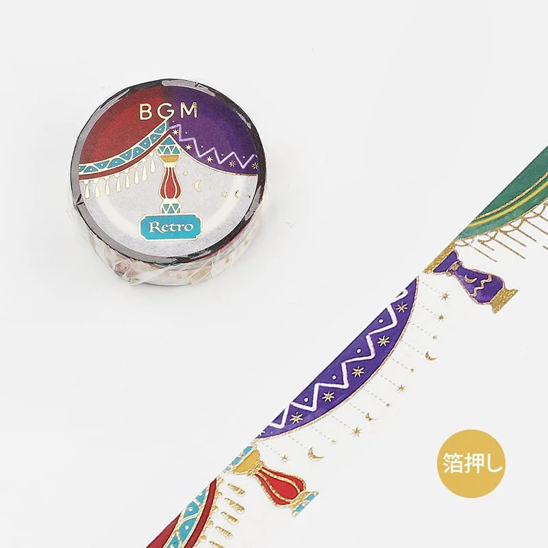 BGM - Washi Tape 15 mm Foil Stamping - Retro Curtain