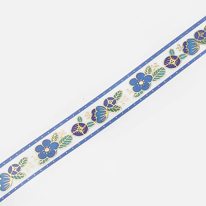 BGM - Washi Tape 15 mm Foil Stamping - Retro Blue