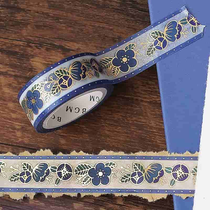 BGM - Washi Tape 15 mm Foil Stamping - Retro Blue