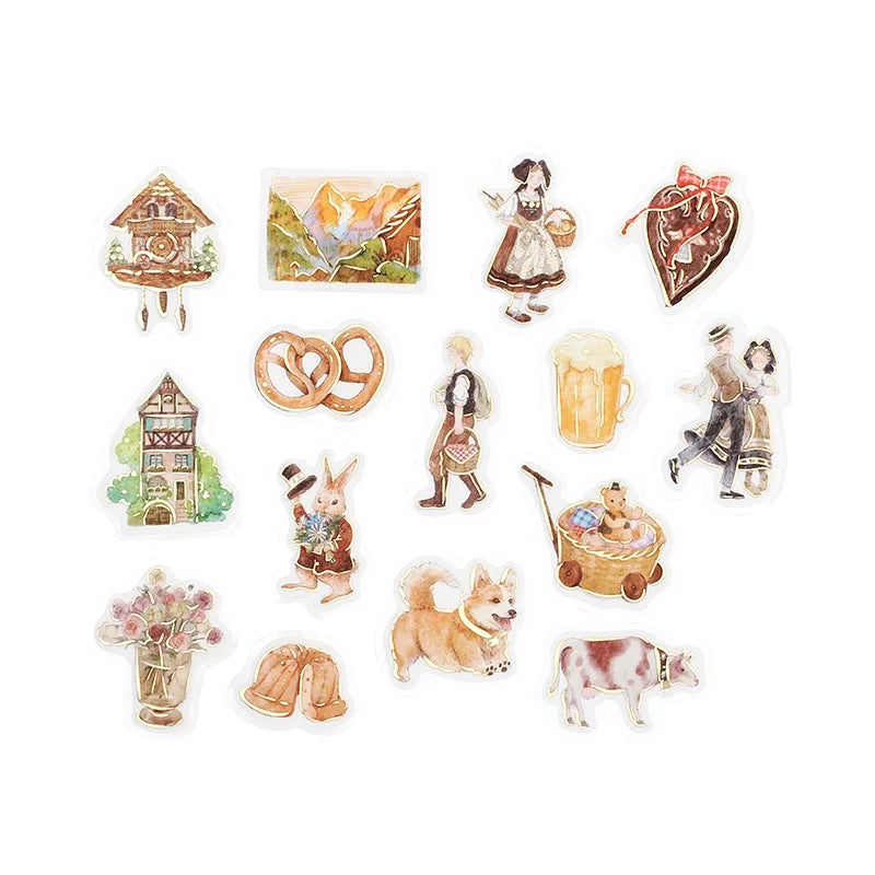 BGM - Pegatinas sueltas 45 ud - The Alps Story - Brown
